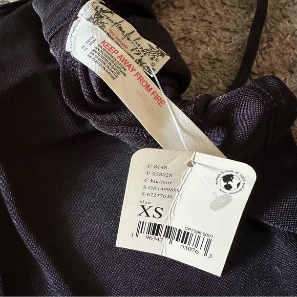 NWT Free People Intimately To The Point Crop Top Strappy Open Tie Back Black - Picture 8 of 8